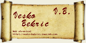 Vesko Bekrić vizit kartica